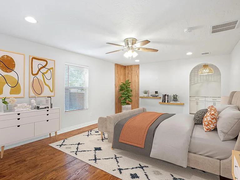 Bedroom 1. This image shows a virtually furnished space. Bedrooms come unfurnished.