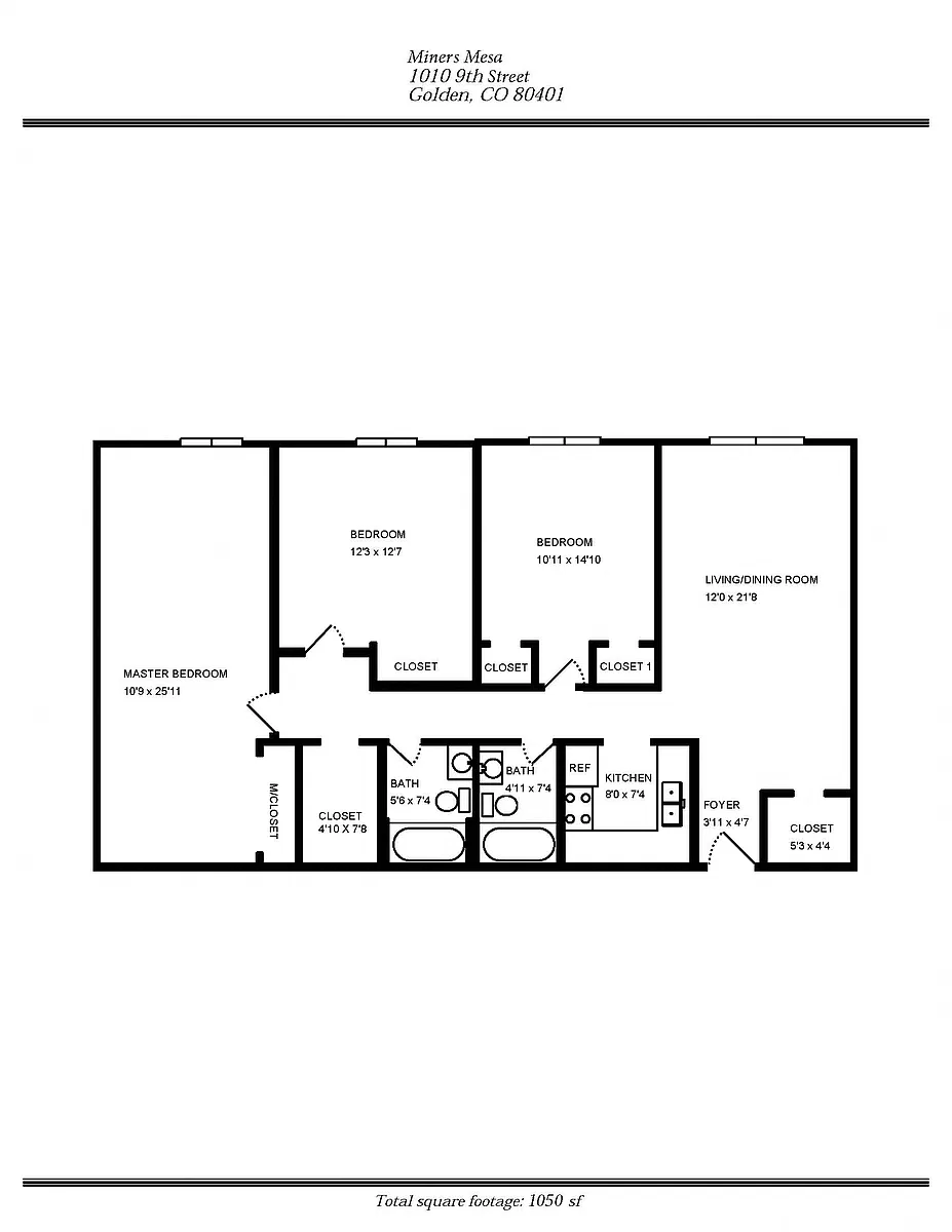 Floor plan 3 BEDROOM- Miners Mesa
