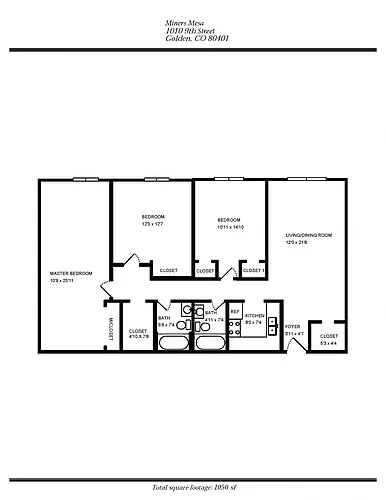 Floor plan 3 BEDROOM- Miners Mesa