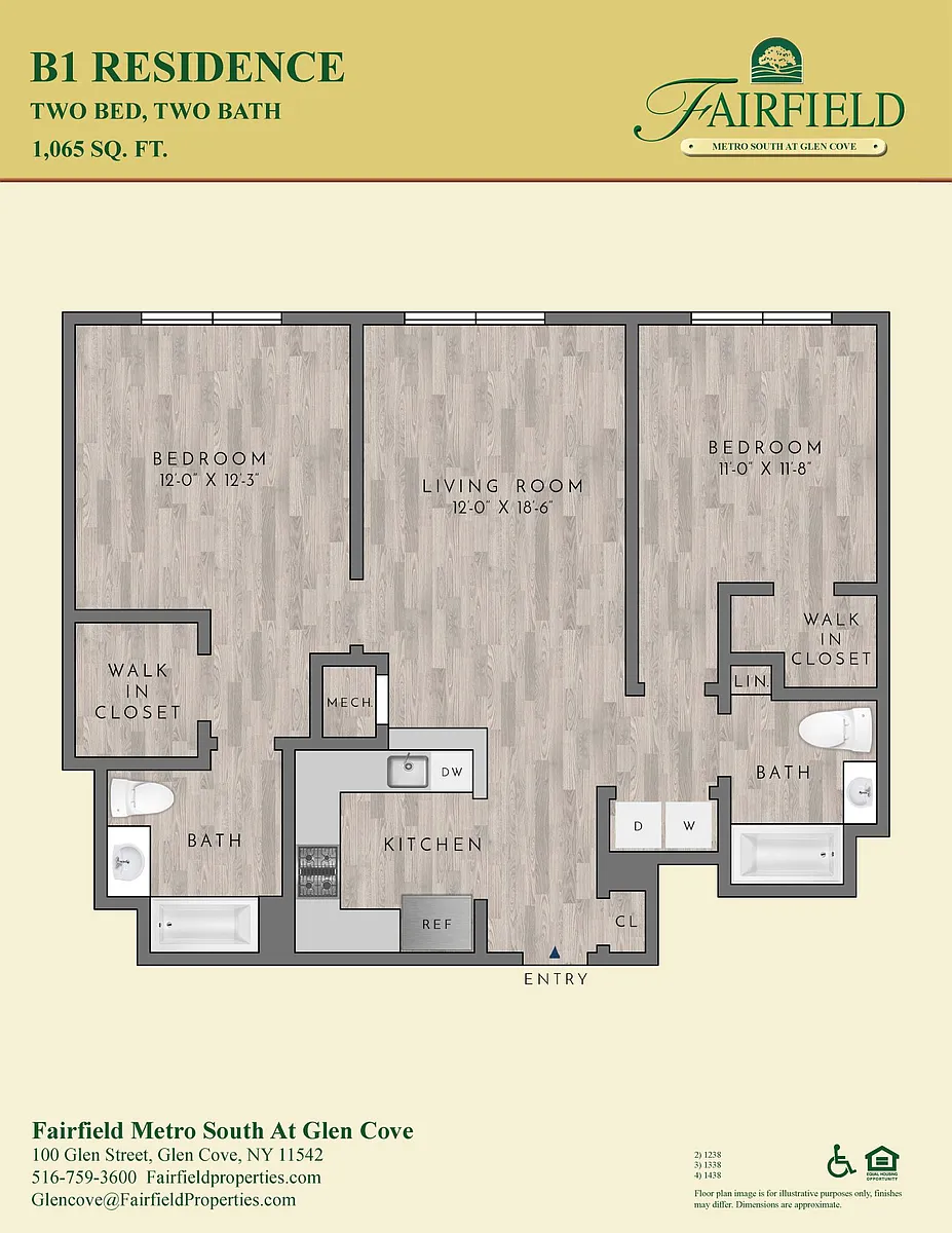 Floor plan B1 South FR 2 Bedroom|2 Bath