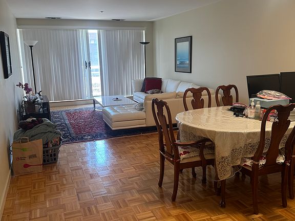 Living Room and Dining Room with Parquet Wooden Floors