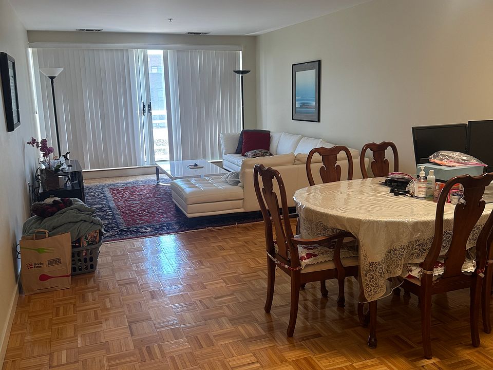 Living Room and Dining Room with Parquet Wooden Floors