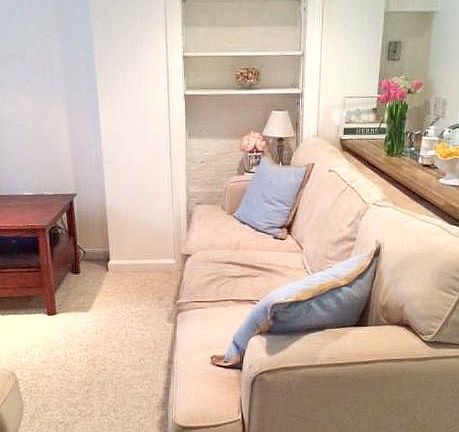 updated and cozy living room