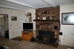 Family Room With Full Brick fireplace 