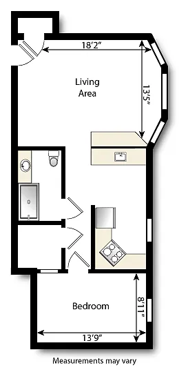Floor plan One Bedroom One Bathroom