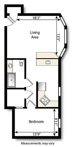 Floor plan One Bedroom One Bathroom