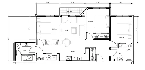 Floor plan 3 X 2 BALCONY