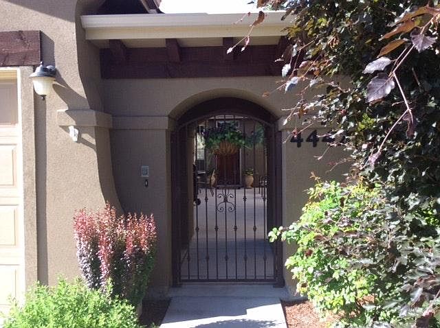 Coded entry gate to front door