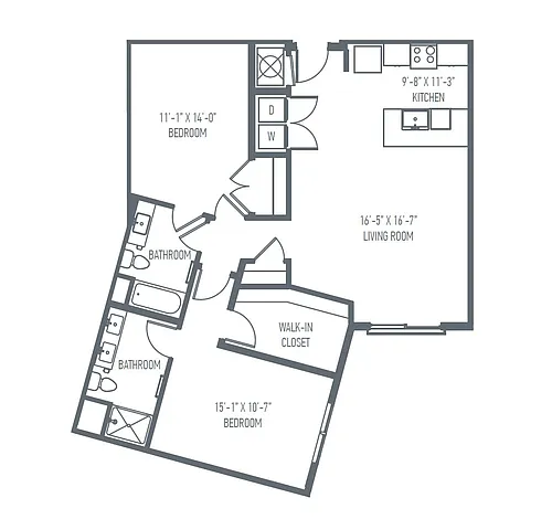 Floor plan D6- Two Bedroom