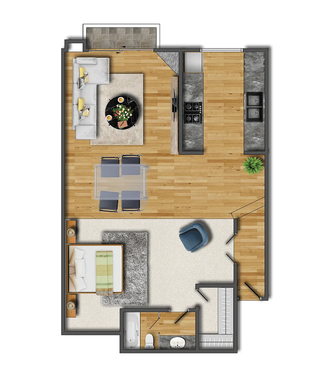 Floor plan Studio (Large)