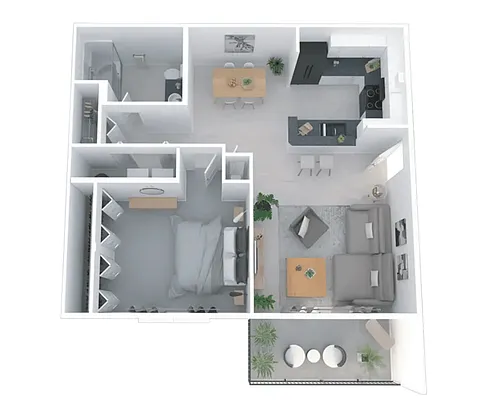 Floor plan 1 Bedroom 1 Bath