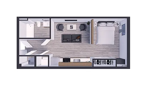 Floor plan Pointe (1 Bedroom Junior)