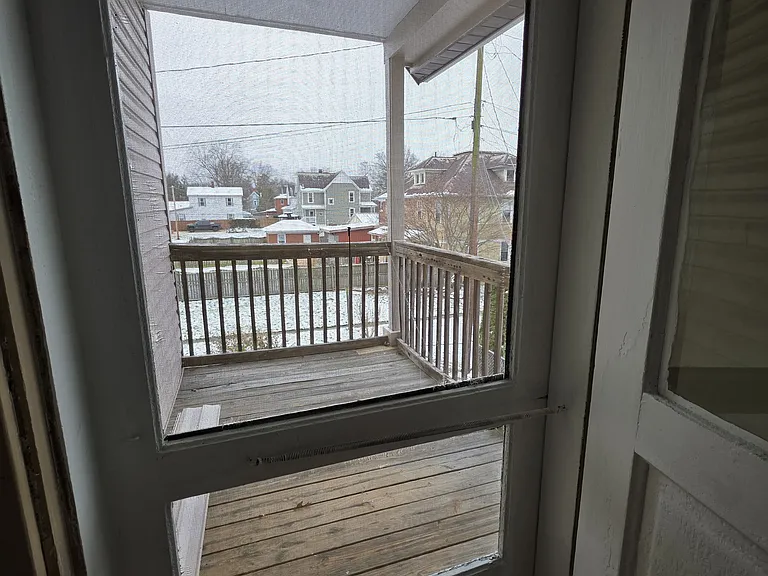 The balcony off of bedroom 3.