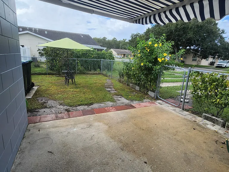 Fenced in area private area.