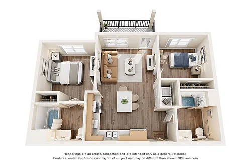 Floor plan 2AA (Wheelchair Accessible)