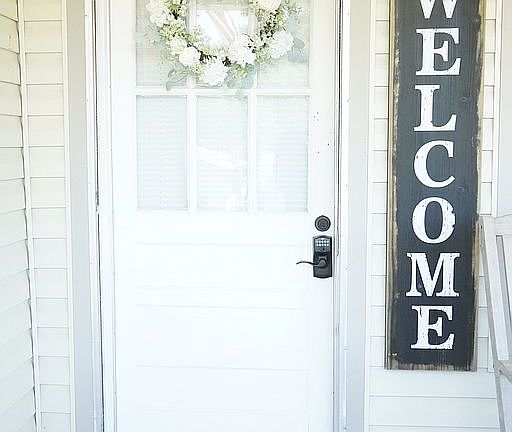 Front door of main