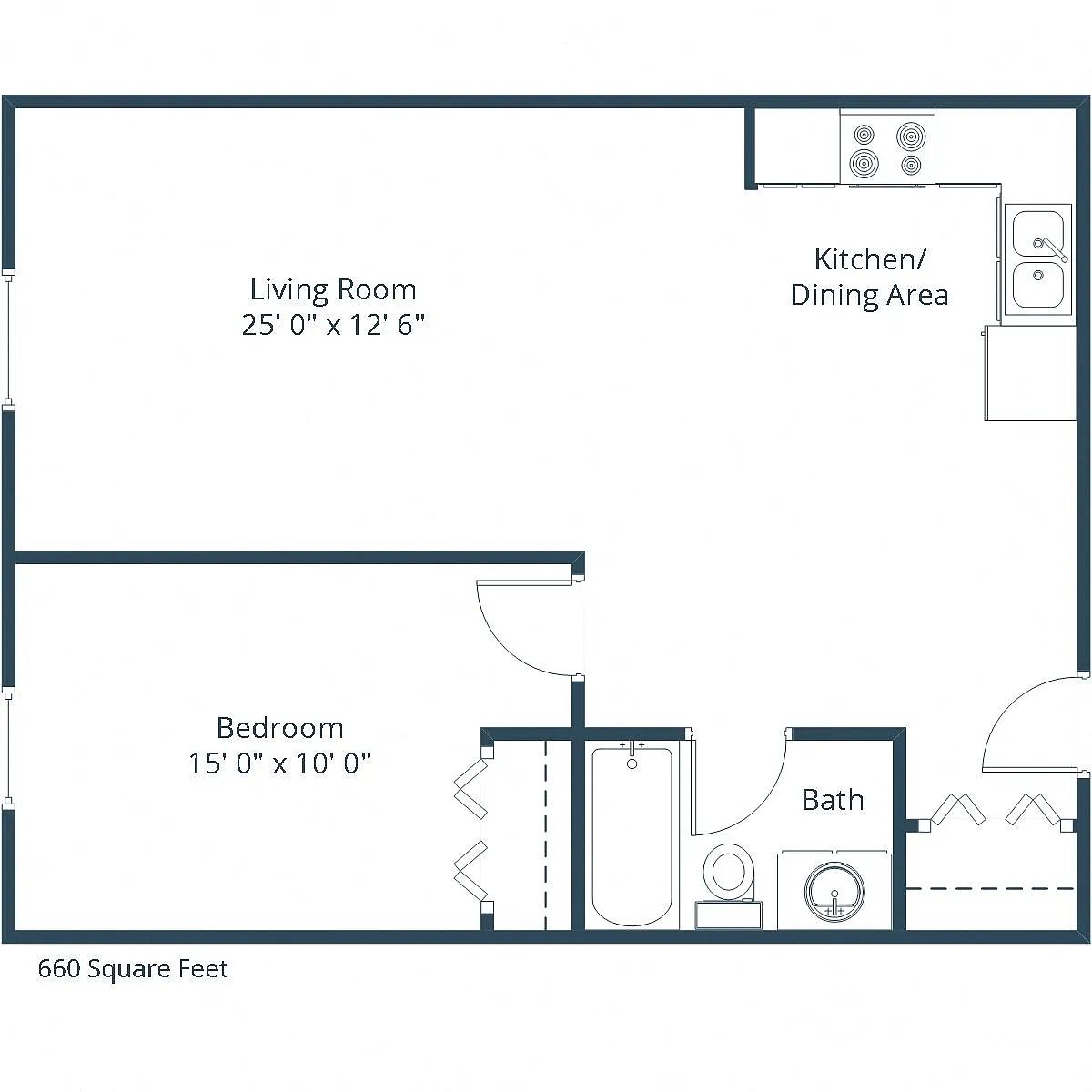 Floor plan One Bedroom 11A