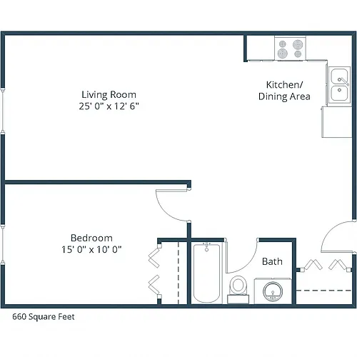 Floor plan One Bedroom 11A