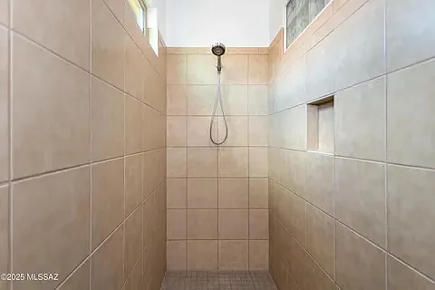Large Walk in Shower with great pressure! You won't want to get out...