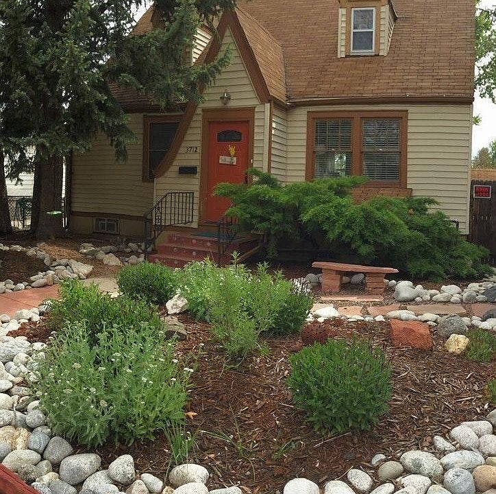 Front of house in summer