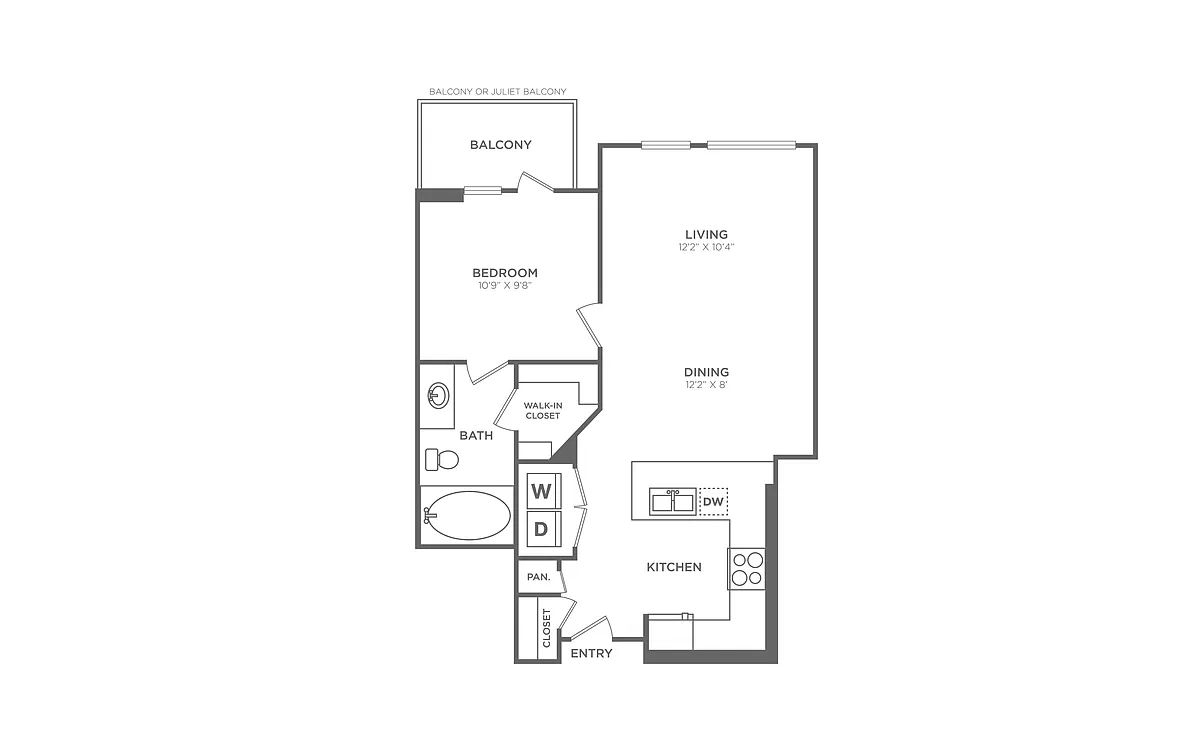 Floor plan 1 Bed/1 Bath - A9