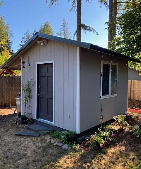 Insulated shed for storage.