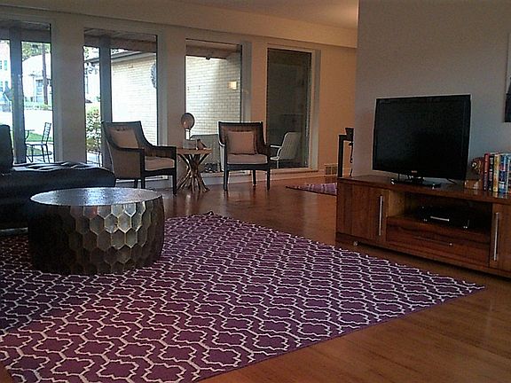 Window lined living room