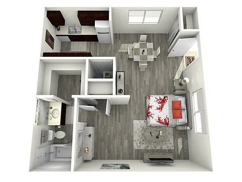 Floor plan Studio, 1 Bath