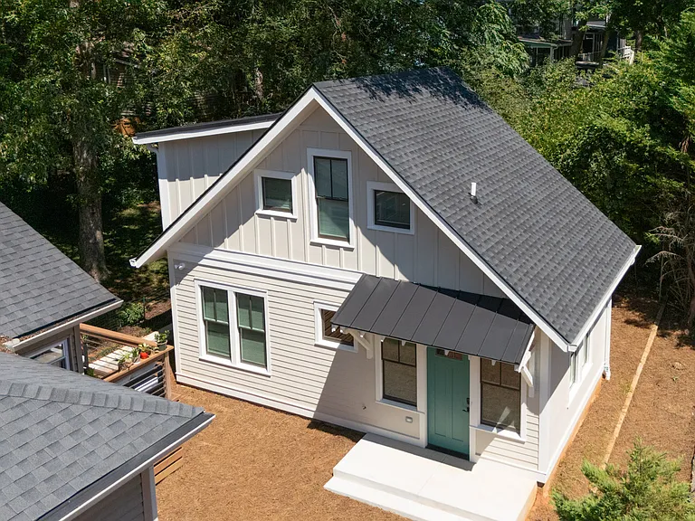 Aerial View of Cottage and Private Yard