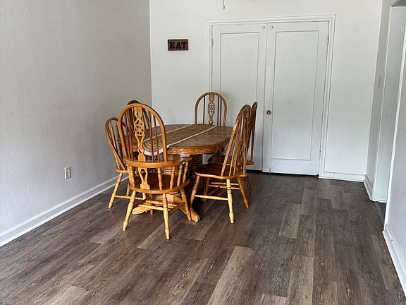 Dinning area, laundry behind double doors.