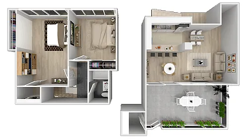 Floor plan 2 Bed 1 Bath Large Partially Renovated