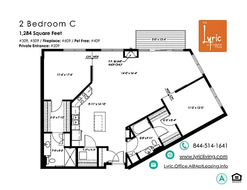 Floor plan 2 Bedroom C