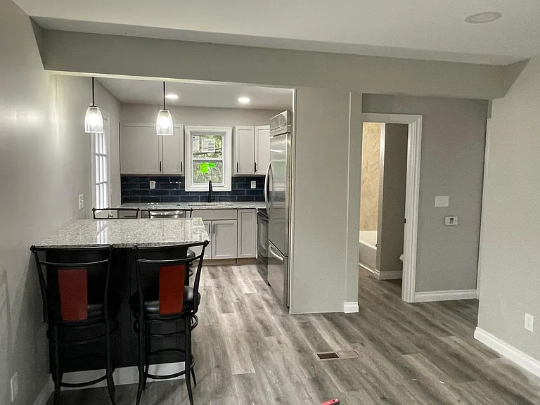Bathroom and eating area