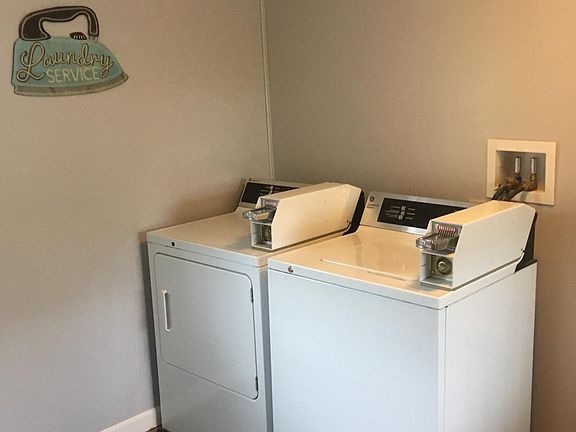 Laundry is available on-site in the building, accessible without having to go outside.