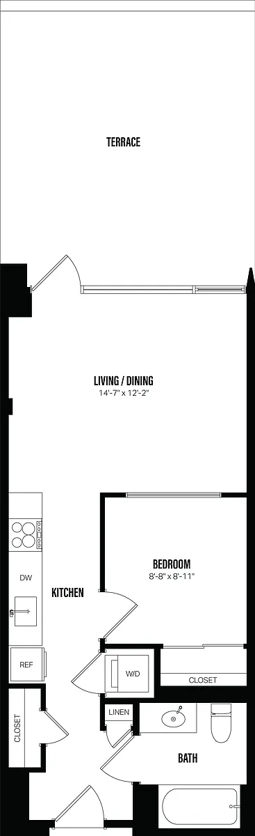 Floor plan Junior 1 Bed/1 Bath-B10