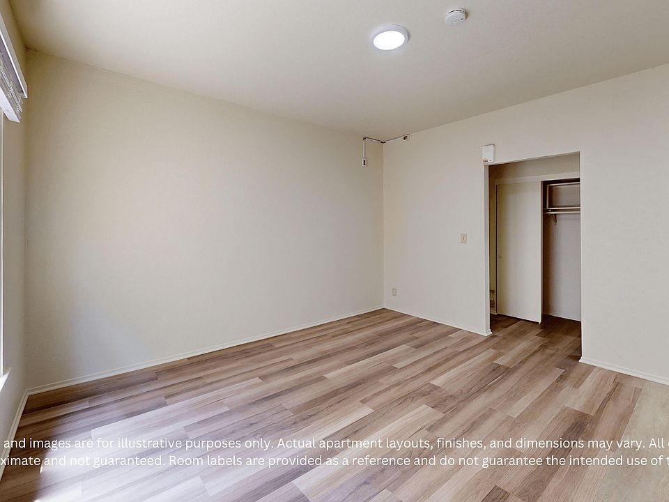 Empty room with wooden floors and an open closet. Sunlight streams through a window on the left. Calm and neutral tone.
