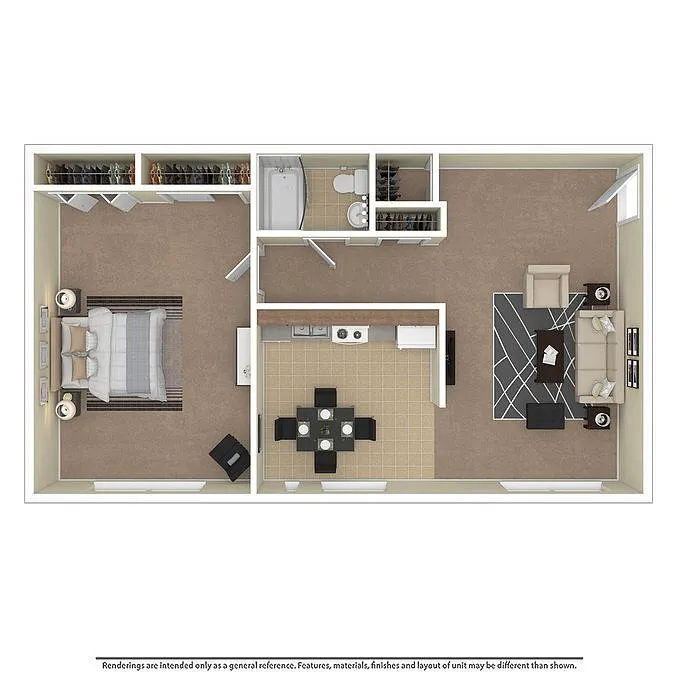 Floor plan 1 Bedroom/1 Bathroom