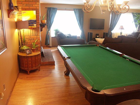 Pool table in living room