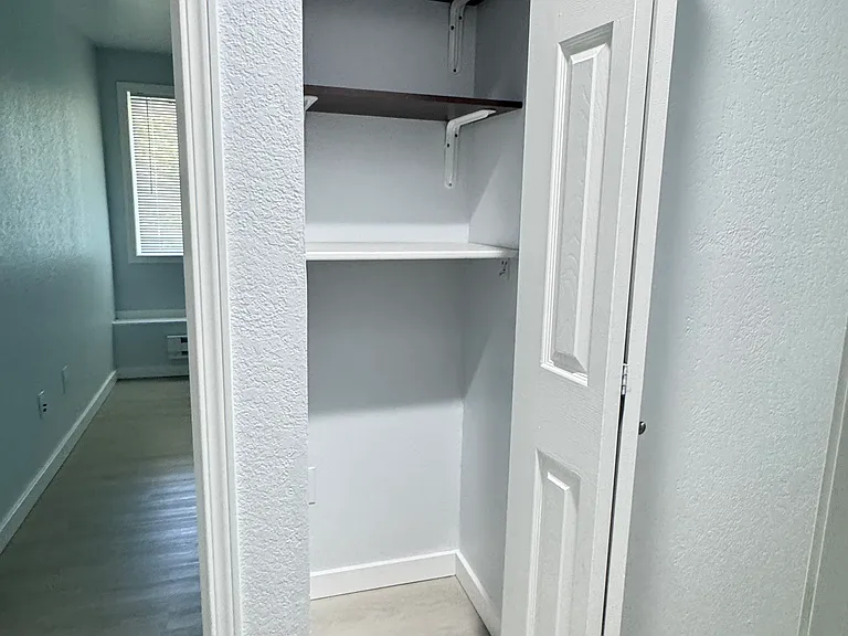 Closet and storage space in the aisle