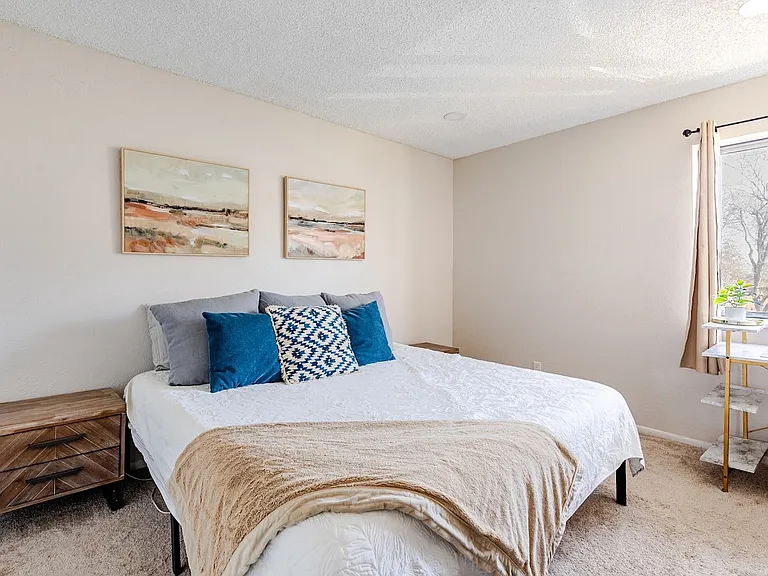 Larger of the two bedrooms. Comes with a smart TV and blackout curtains