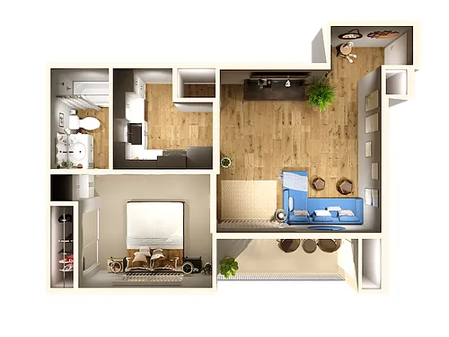 Floor plan 1 Bed/1 Bath small
