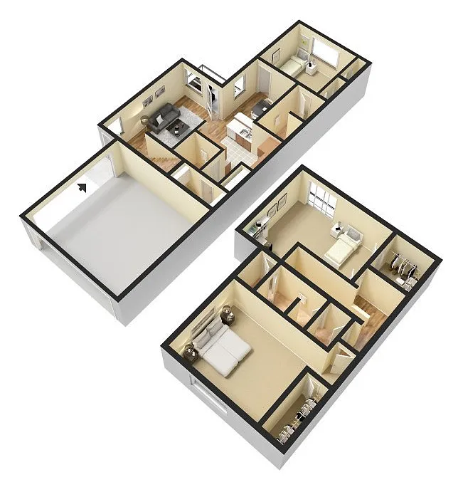 Floor plan 3x2.5g - 3 bedroom 2.5 bathroom