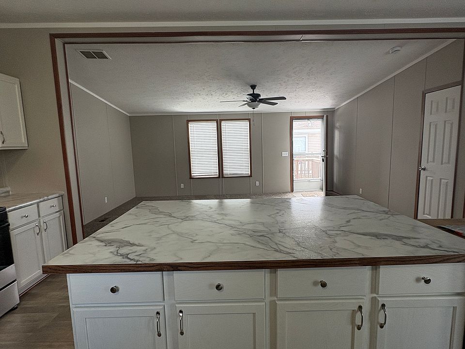 kitchen facing living room
