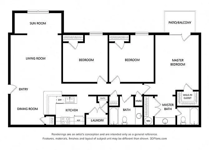 Floor plan Three Bedroom