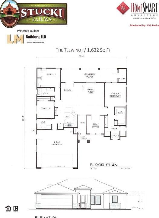 1632 sq ft 3 bed plus den 2 bath 2 car