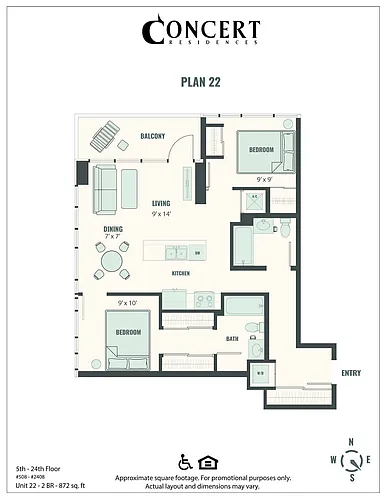 Floor plan Concert 22 2x2