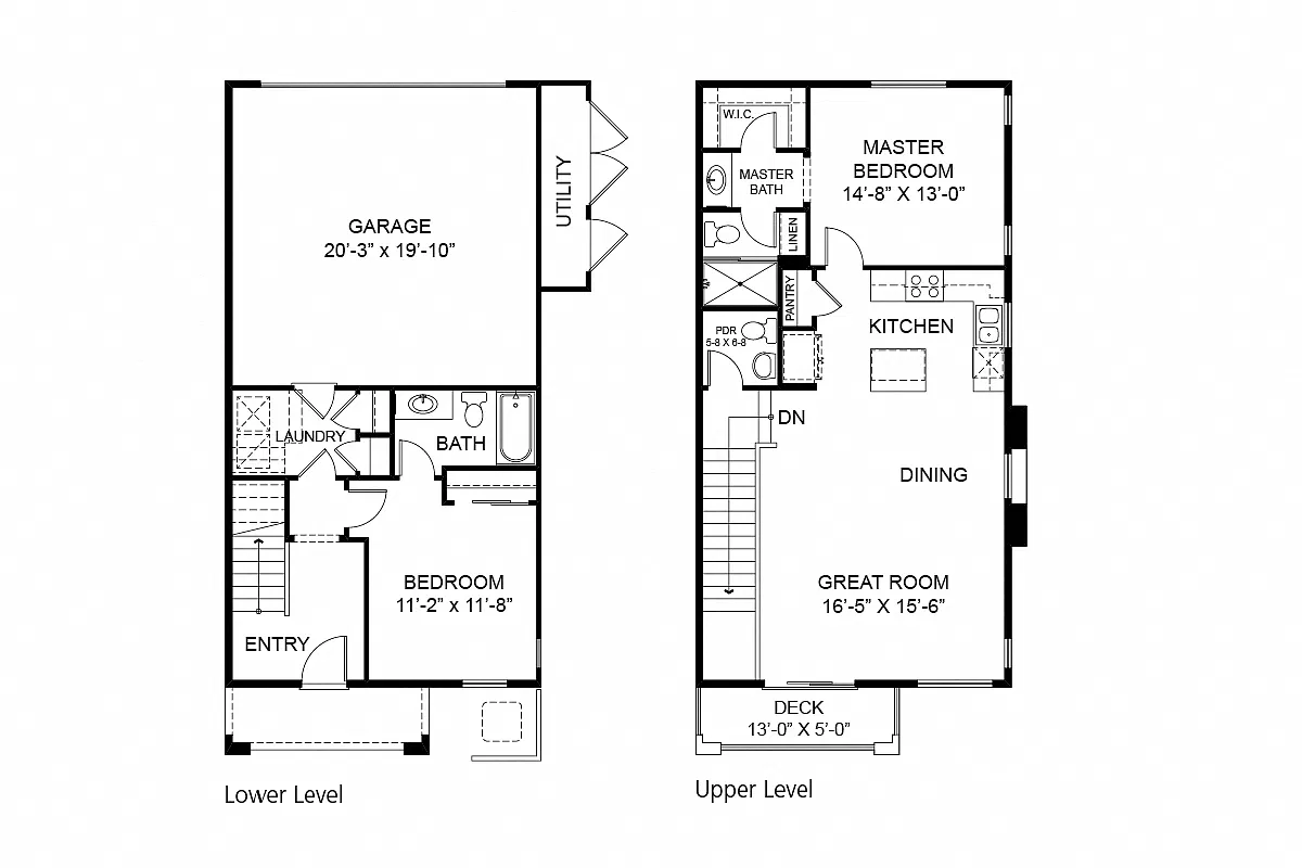 Floor plan 2 Bedroom Townhome Plan 4