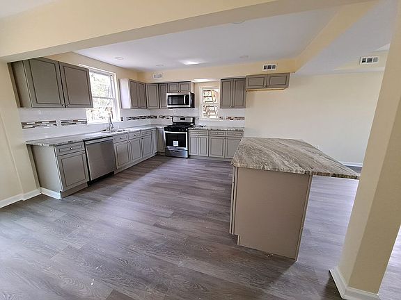 View into the large kitchen