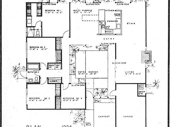  1224 Floor plan from original Eichler Fairbrae sales brochure (1) 