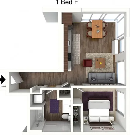 One Bedroom F One Bedroom F